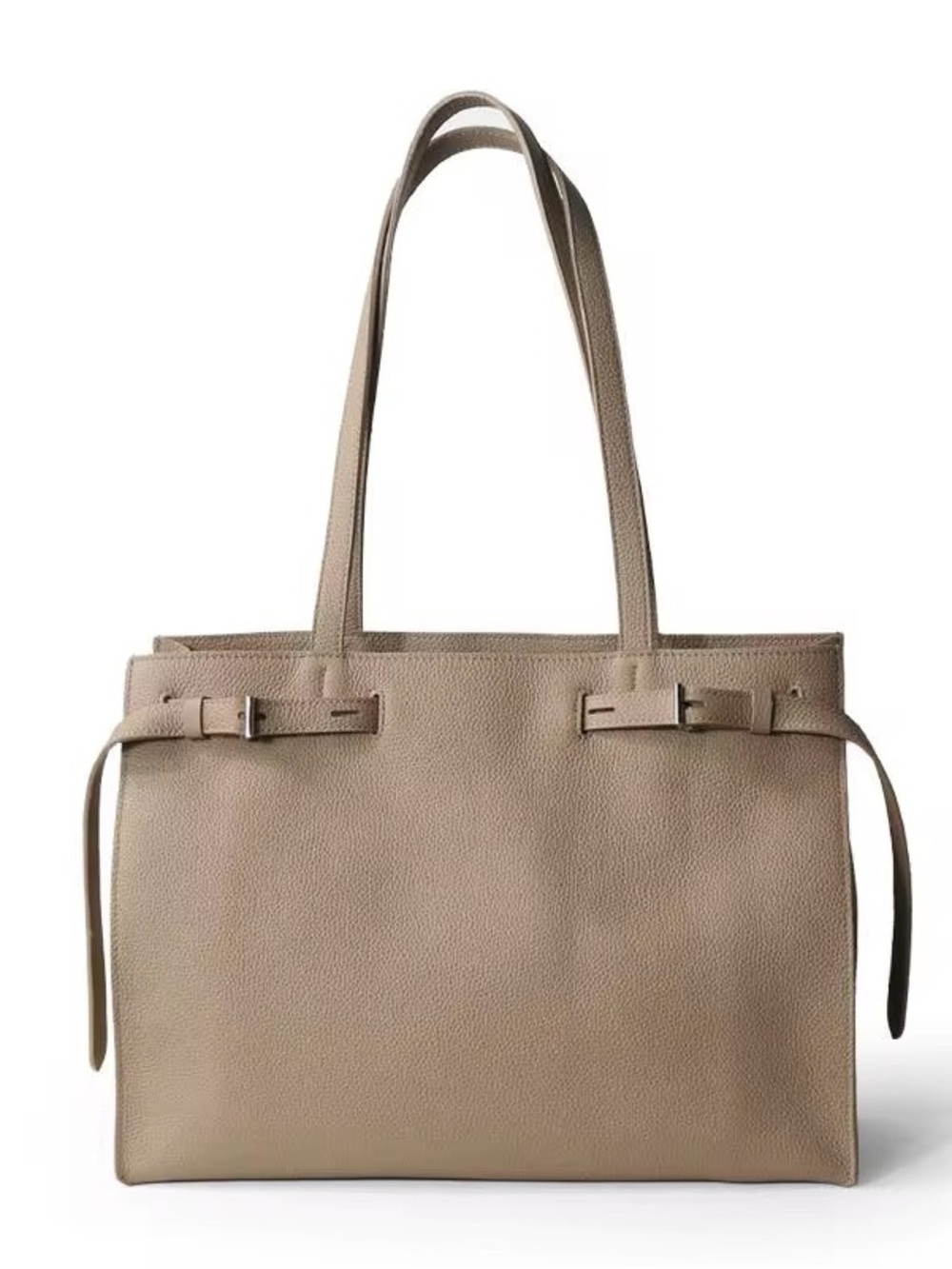 Classic Structured Tote Bag in Beige